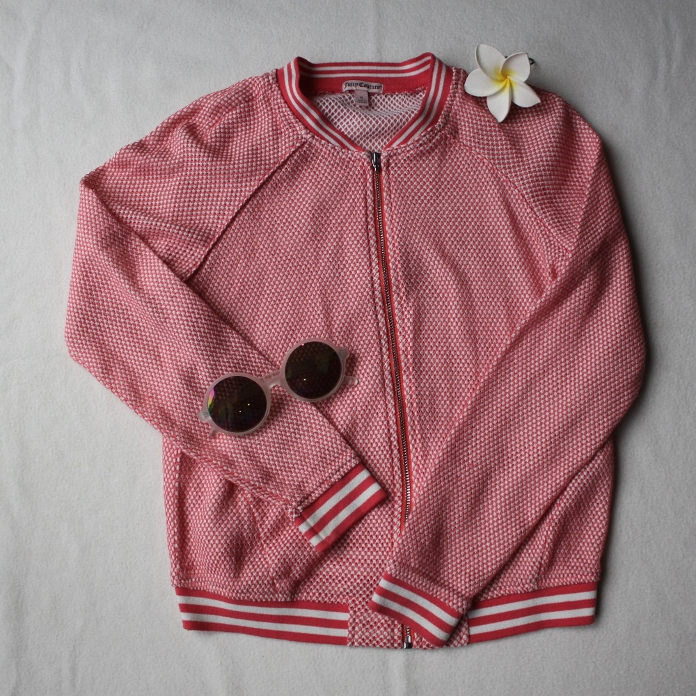 Juicy Couture Pink and White Trackish Jacket